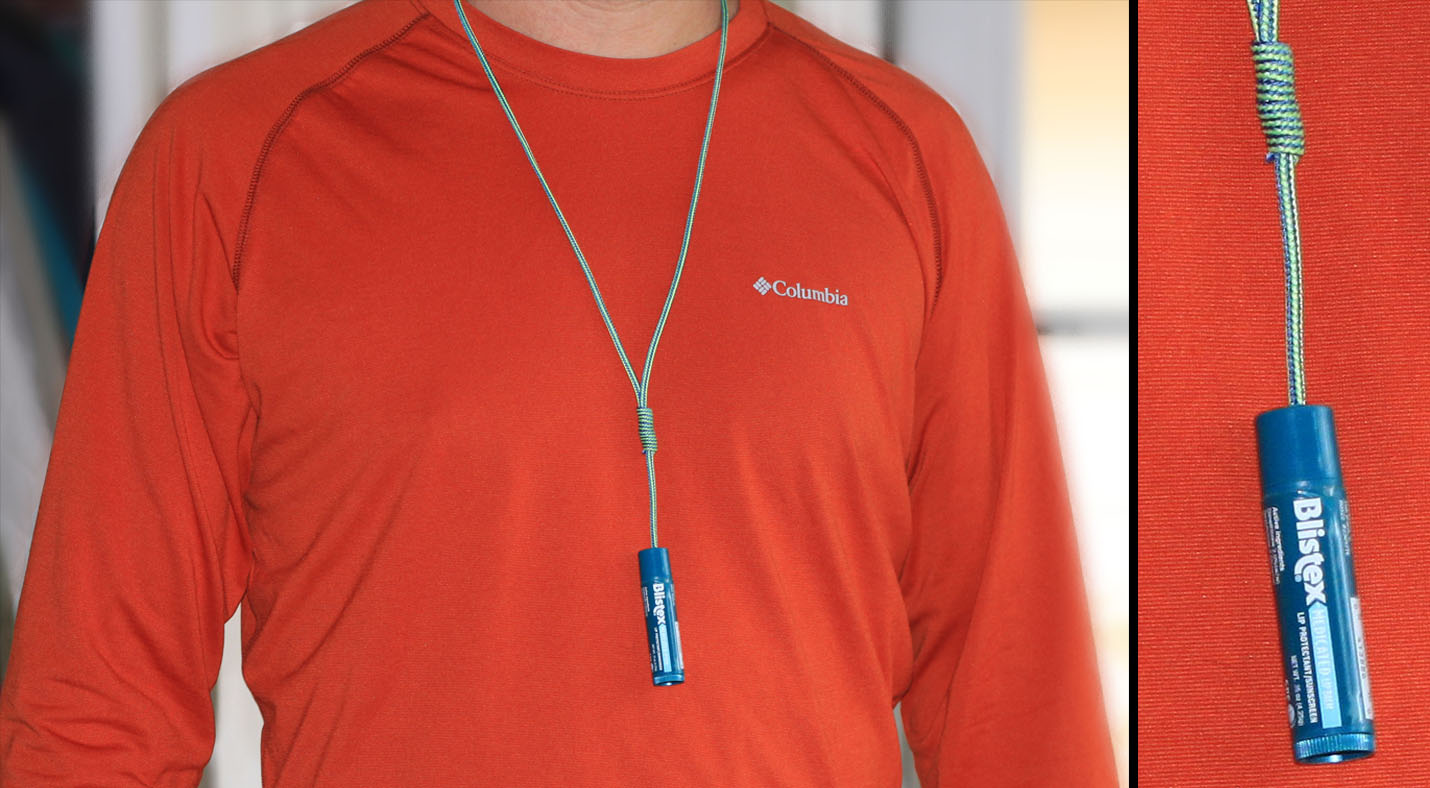 Hand knotted lip balm lanyard